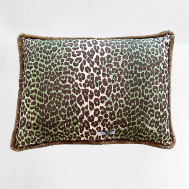 Traditional Safari Leopard Lumbar Decorative Pillow With Down/Feather Insert For Sale - Image 3 of 4