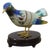 Vintage Chinese Brass Cloisonne Enamel Bird Figurine on Wood Stand 5" For Sale