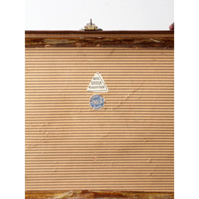 Vintage Utica Vulkanfibre Steamer Ship Luggage For Sale - Image 10 of 12