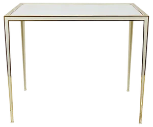 Brass & White Mirror Tables from Vereinigte Werkstätten, Germany, 1970s