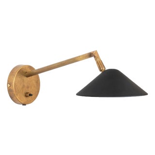 Long Raw Brass Grenverk Wall Lamp by Johan Carpner for Konsthantverk For Sale