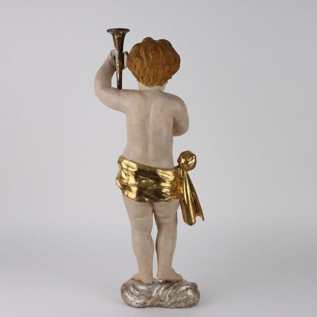 Wooden Putto Torch Holder For Sale - Image 9 of 10