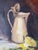 Vintage Floral & Pitcher Still Life Oil Painting on Masonite - Framed For Sale - Image 10 of 13