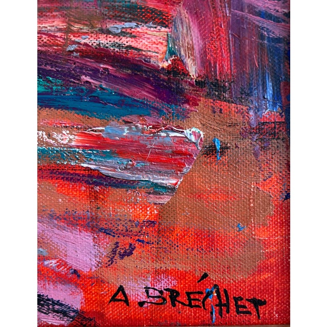 Modern André René César Brechet, Coucher du soleil au Pont Royal et Notre Dame, Paris, Oil on Canvas, Framed For Sale - Image 3 of 10