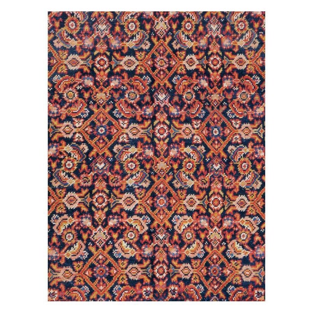 An antique Persian Malayer accent rug in gallery format handmade during the early 20th century. An overall rustic feel by...