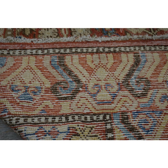 Central Asian Khotan Rug With Unusual Floral Motif Pattern on Persimmon Background Color For Sale - Image 10 of 10