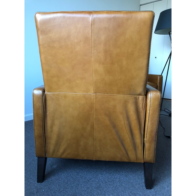 West Elm Sedgwick Leather Recliner Cognac Chairish