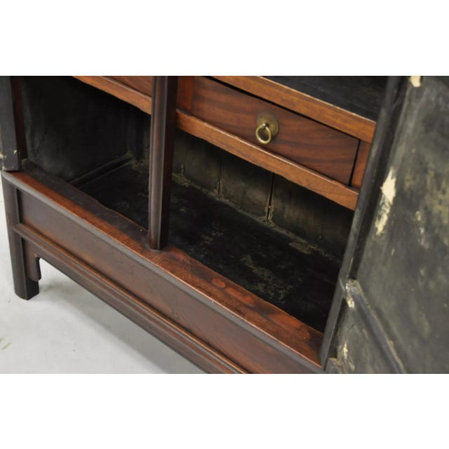 Antique Chinese Hardwood 2 Door Wardrobe Wedding Cabinet With Drawers For Sale - Image 11 of 12