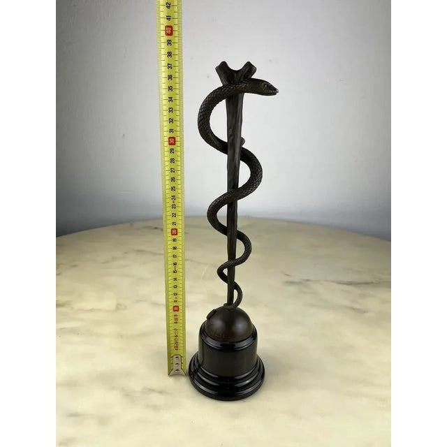 Bronze and Marble Staff of Aesculapius, France, 1990s For Sale - Image 4 of 7