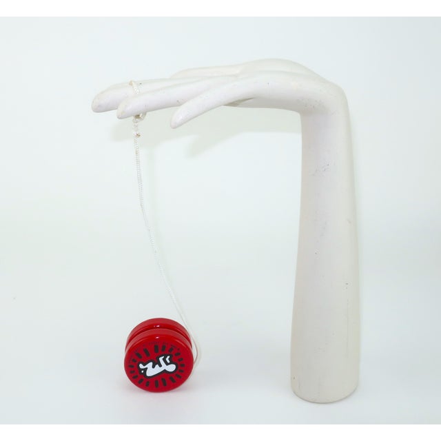 Red Keith Haring Pop Art Painted Wood 'Radiant Baby' YoYo, 1992 For Sale - Image 8 of 9
