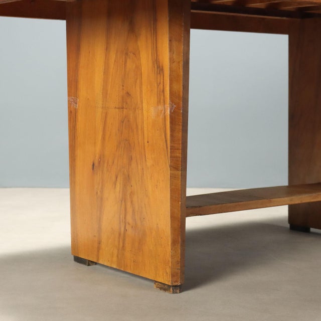 Wood Vintage Italian Table in Walnut Veneer, 1940s For Sale - Image 7 of 10