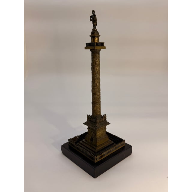 Gold Antique French Grand Tour Bronze Model of the Vendome Column For Sale - Image 8 of 10