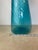 Glass Vintage Hand-Blown Aqua Optic Swirl Art Glass Floor Bottle For Sale - Image 7 of 8