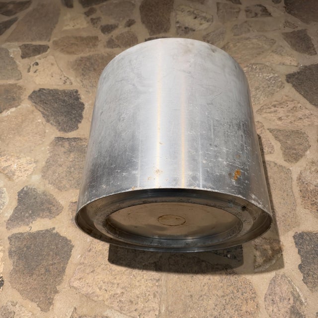 Vintage Minimalist Aluminum Cylinder Floor Planter Paul Mayen - Habitat 18" Tall For Sale - Image 10 of 10