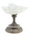 Candy Box with Silver Base and Pearly Friezes on a Frosted Glass Dome Support in the -Shaped of a Leaf For Sale