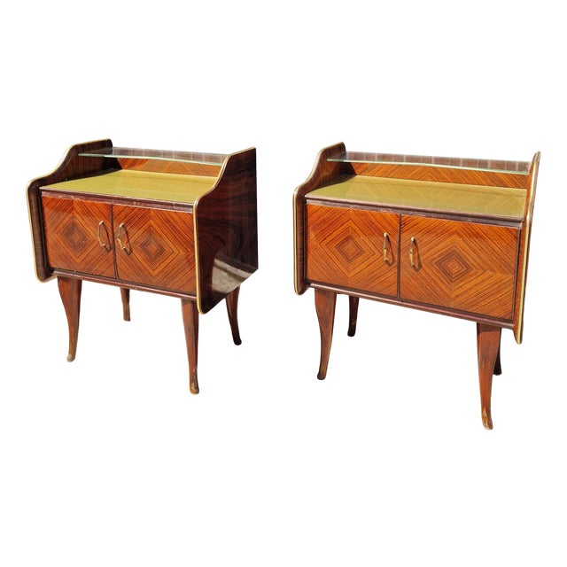 Vintage Art Deco Nightstands, 1940s, Set of 2 For Sale