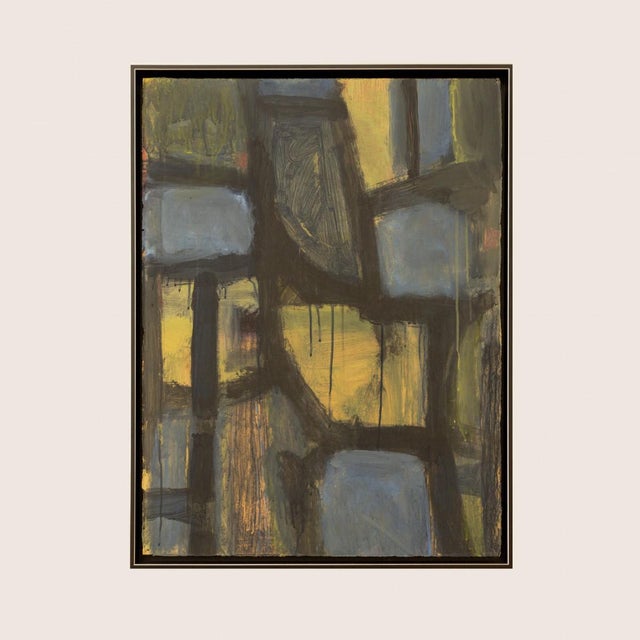 Abstract Late 20th Century "Steadfast" Abstract Mixed-Media Painting by David Garcia, Framed For Sale - Image 3 of 3