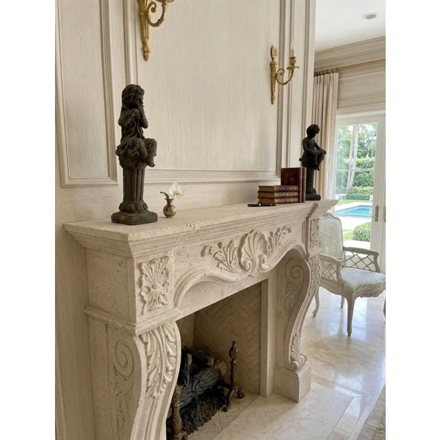 Metal Pair of Vintage European Style Cast Iron Seated Putti Statues on Fluted Pedestals For Sale - Image 7 of 12