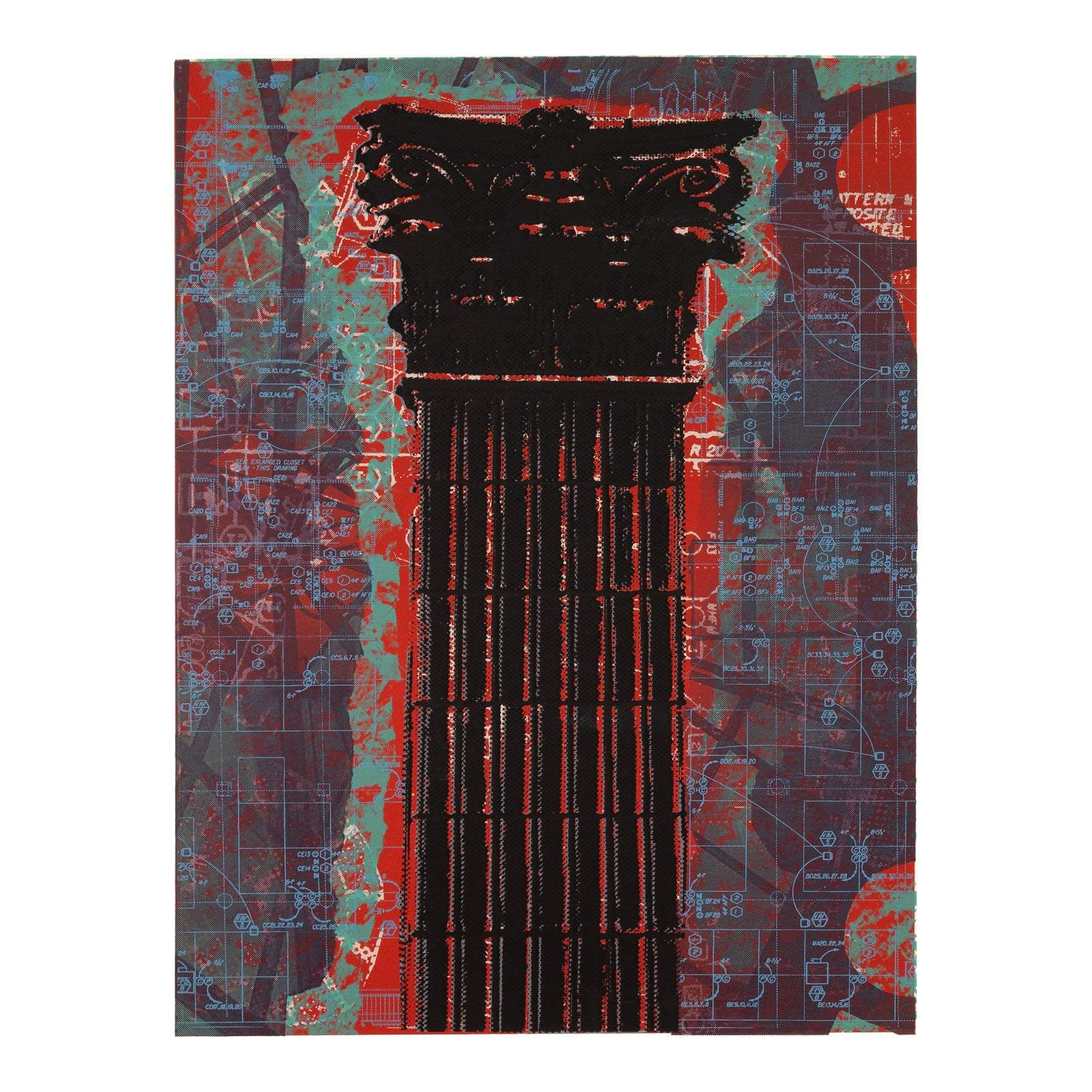 Judith Lipnik Perlow Column Series X 2003 Signed Serigraph in Colors on ...