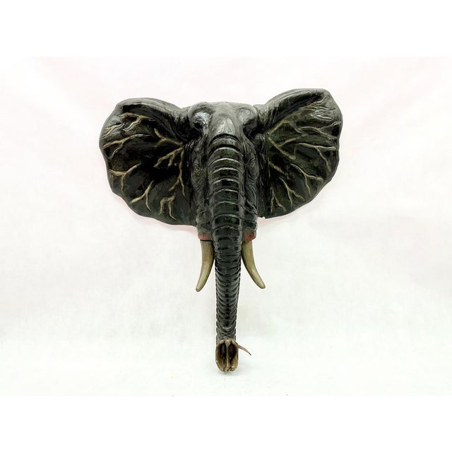 Balinese Artist, Carved Elephant Head, 1970s, Wood, in Flawless conditions. Designed 1970 to 1979