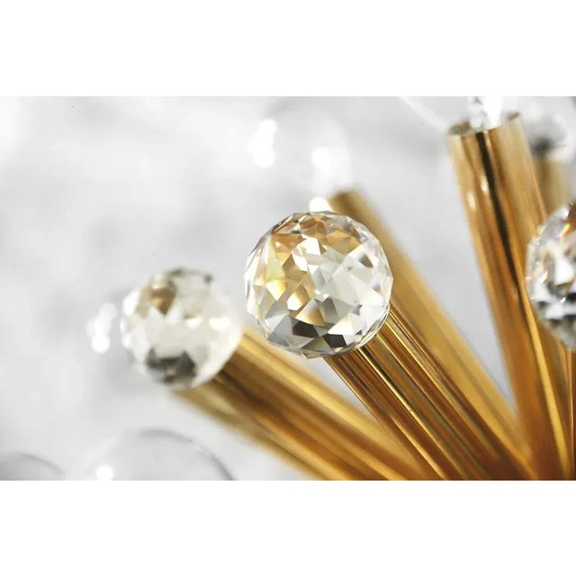 Gilt Brass Pendant Lamp with Swarovski Balls from Ernst Palme, 1960s For Sale - Image 12 of 18