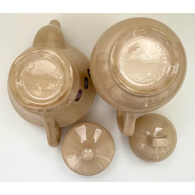 Mid Century Ceramic Tea & Coffee Pot Set- 2 Pieces For Sale - Image 4 of 7