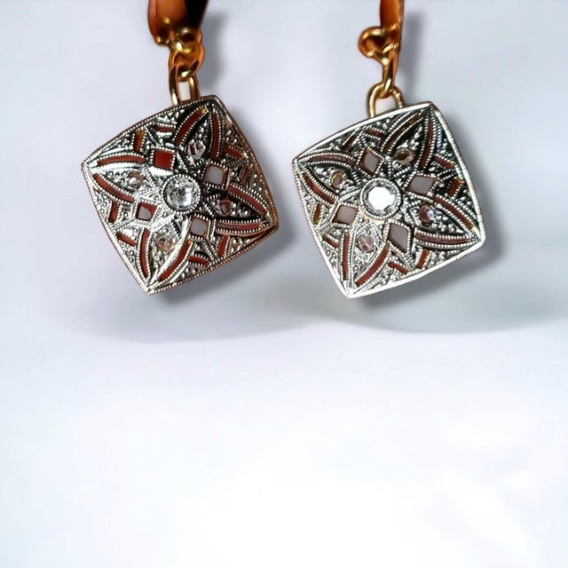 Edwardian Square Diamond Cufflinks, 1910, Set of 2 For Sale - Image 3 of 11