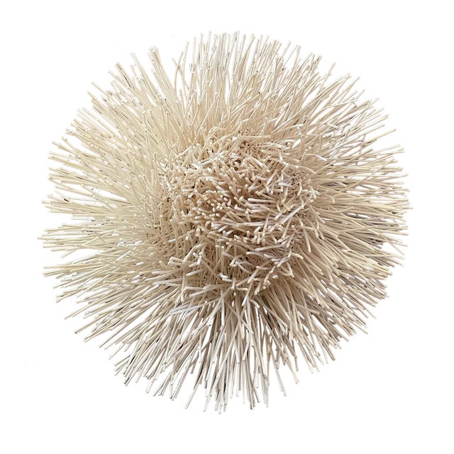 Coastal Hand Woven Bamboo Stick Basket Pendant Wall Light For Sale