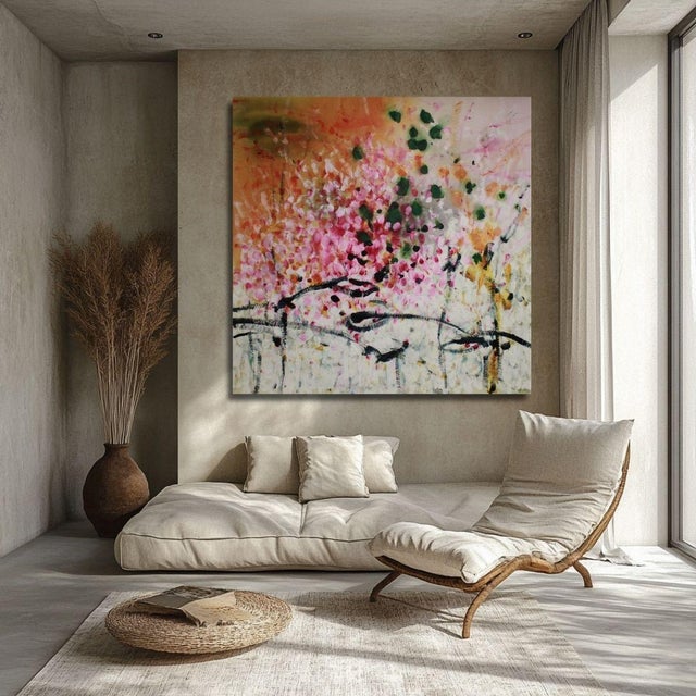 "Green Butterflies" Original Abstract Painting by Mel Rea For Sale - Image 4 of 6