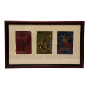 Framed Boy Scouts of America Handbook Covers - 1912, 1914 & 1927 Editions