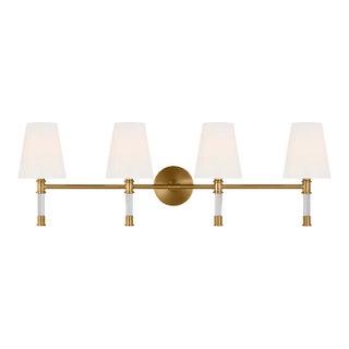 Chapman & Myers by Visual Comfort Studio Hanover 4-Light Bath Vanity Sconce in Burnished Brass For Sale