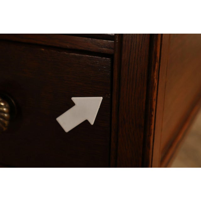 Antique Victorian Oak Partner's Writing Desk For Sale - Image 18 of 18