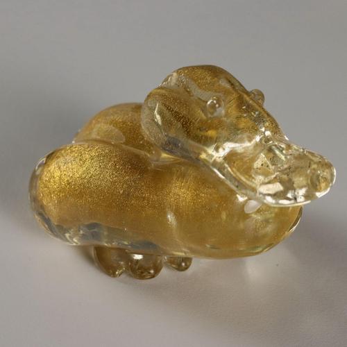 Murano Glass Ducks with Gold Inclusions, Set of 2 For Sale - Image 3 of 9