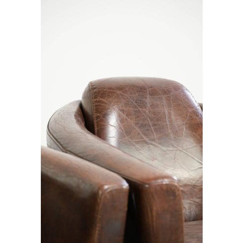 Cowhide Aviator Armchairs in Warm Brown Color, Set of 2 For Sale - Image 13 of 14