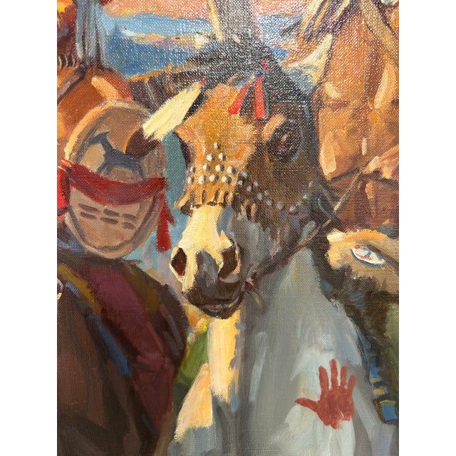 1960s Nicholas Firfires, American "The War Chief" Original Oil Painting For Sale - Image 16 of 18