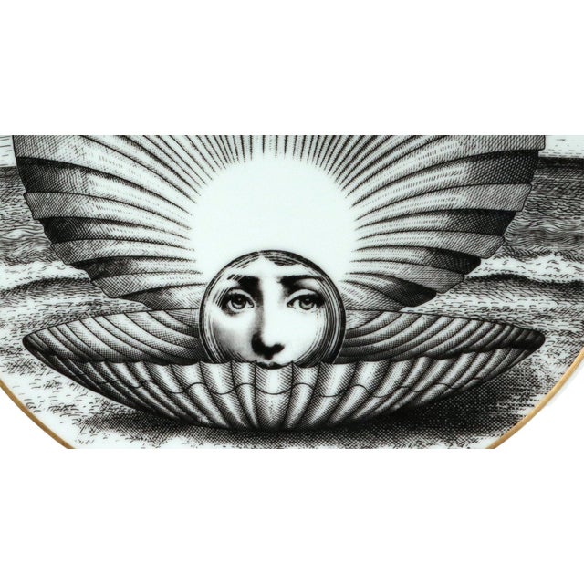 Modern Myth: Rosenthal Fornasetti "Lina as Pearl" Plate Themes & Variations (Motiv 14), 1980s This striking porcelain...