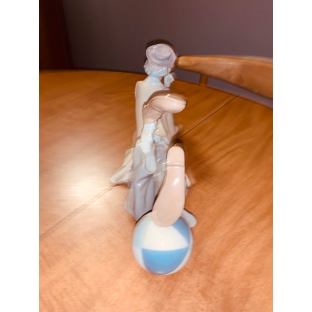 Ceramic Vintage Lladro Porcelain Clown With Ball Figurine #4618 For Sale - Image 7 of 8