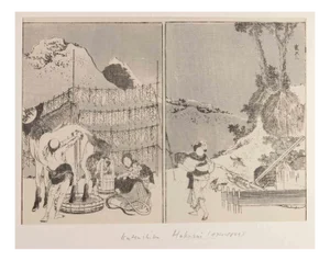 Katsushika Hokusai, Landscape from Fugaku Hyakkei, Original Woodcut Print by Katsushika Hokusai, 1878