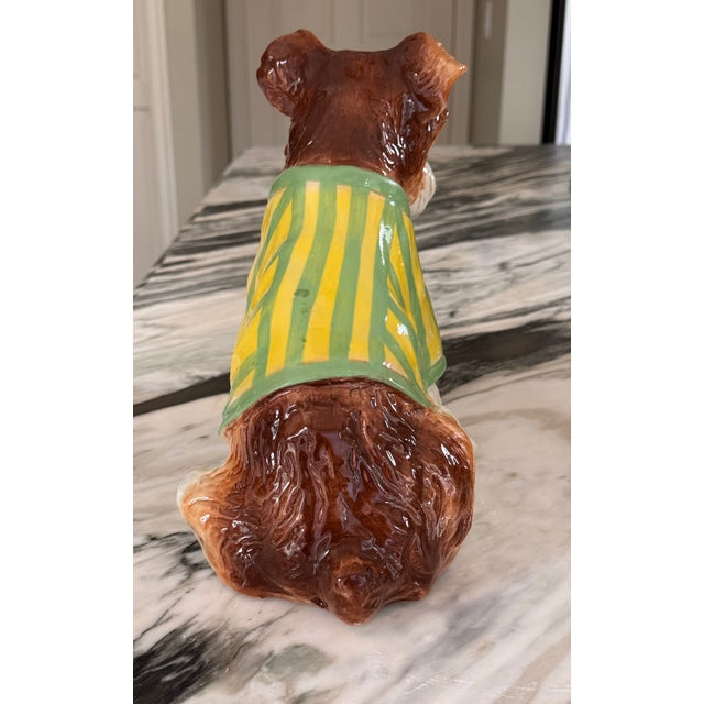 Vintage Ceramic Boston Terrier in Preppy Striped Sweater For Sale - Image 15 of 18