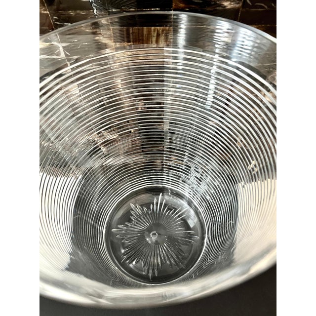Transparent Ribbed Crystal Ice or Champagne Bucket For Sale - Image 8 of 11