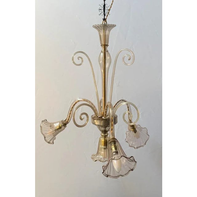 Vintage Hanging Lamp in Murabo Glass from Chapelin Venini, 1930 For Sale - Image 6 of 8