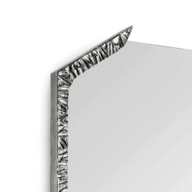 Contemporary Alentejo Square Mirror in Cast Brass with Nickel Bath from Insidherland For Sale - Image 3 of 5