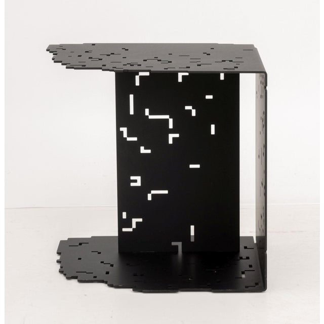 Patricia Urquiola for B&B Italia "Digitable" Side Table, 2005, matte black steel with geometric openwork design. 16.5" H x...