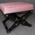 Textile Pair of 1980s Ebonized and Gilded Baker Carved French Louis XV Style X Form Stools For Sale - Image 7 of 12