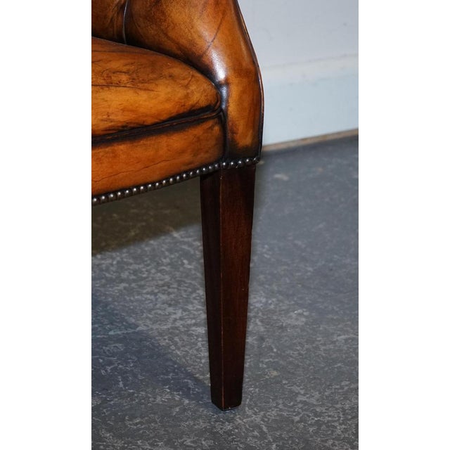 Vintage English Chesterfield Chairs in Hand Dyed Leather, Set of 4 For Sale - Image 13 of 18