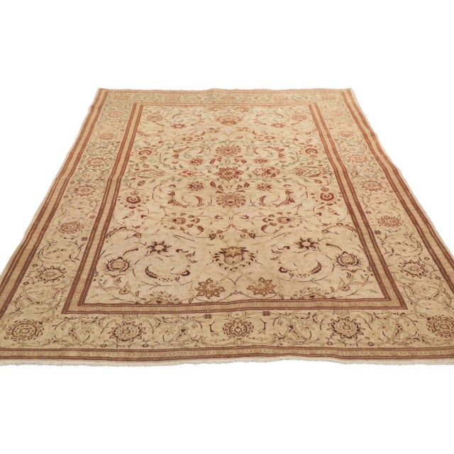 Neoclassical Antique Persian Kashan Rug - 04'03 x 07'01 For Sale - Image 3 of 8