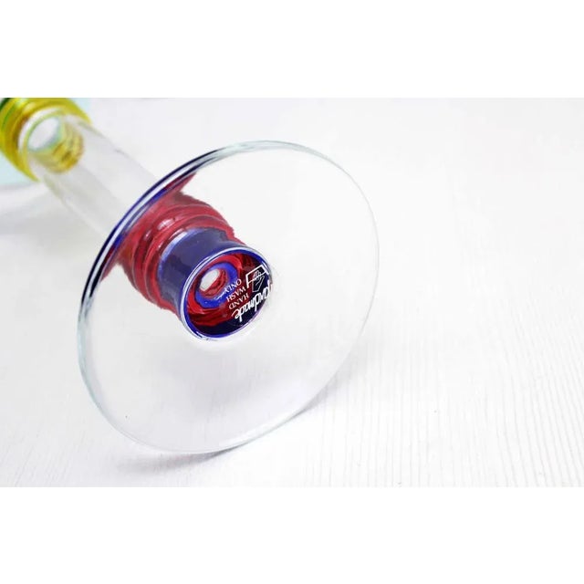 Glass Vintage Glass Candleholder, 1990s For Sale - Image 7 of 10