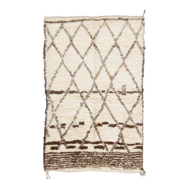 Vintage Moroccan Berber Shag Wool Rug With Diamond Grid by Rug & Kilim, 1950-1959 For Sale