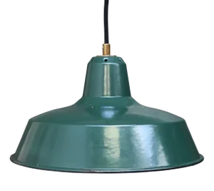Vintage French Industrial Petrol Green Enamel Factory Pendant from Sammode