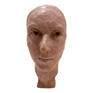 1960s Larry Mohr Painted Plaster Terrac Bust Sculpture Signed From Artist Estate